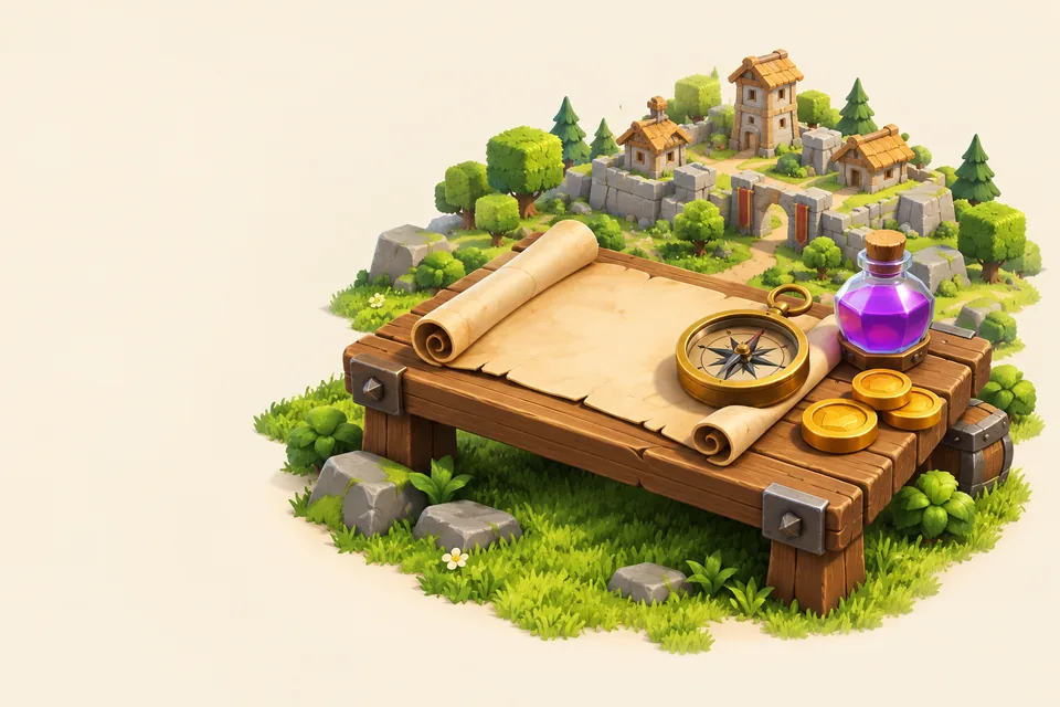 Village planning illustration